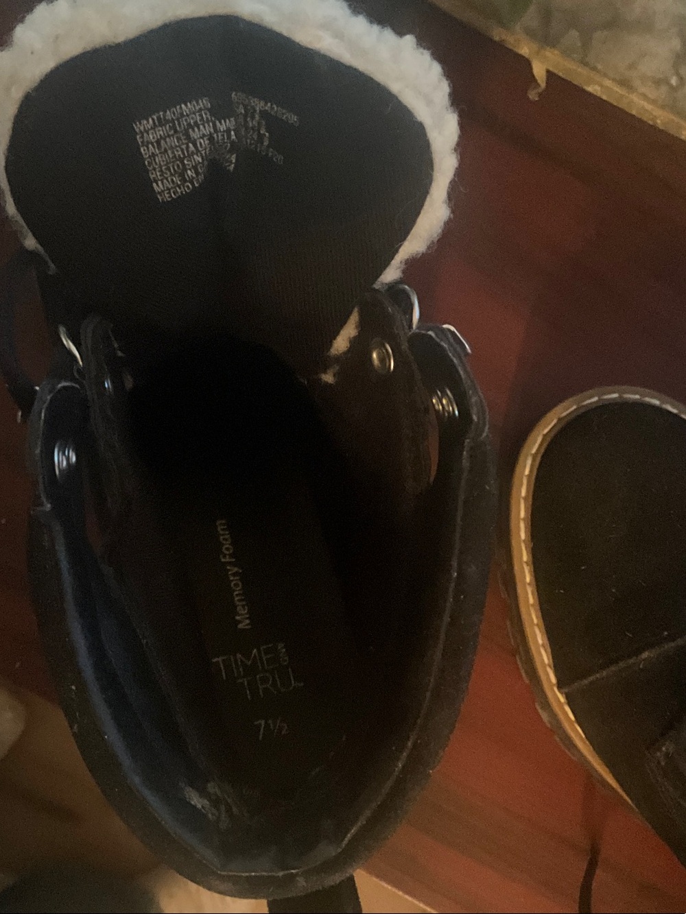 Time and Tru Black Lace-Up Fur-Lined Combat Boots - Picture 10 of 10